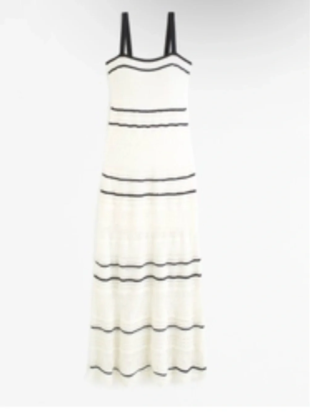 NWT crochet Abercrombie CrochetWhite Maxi Dress with Black Stripes
